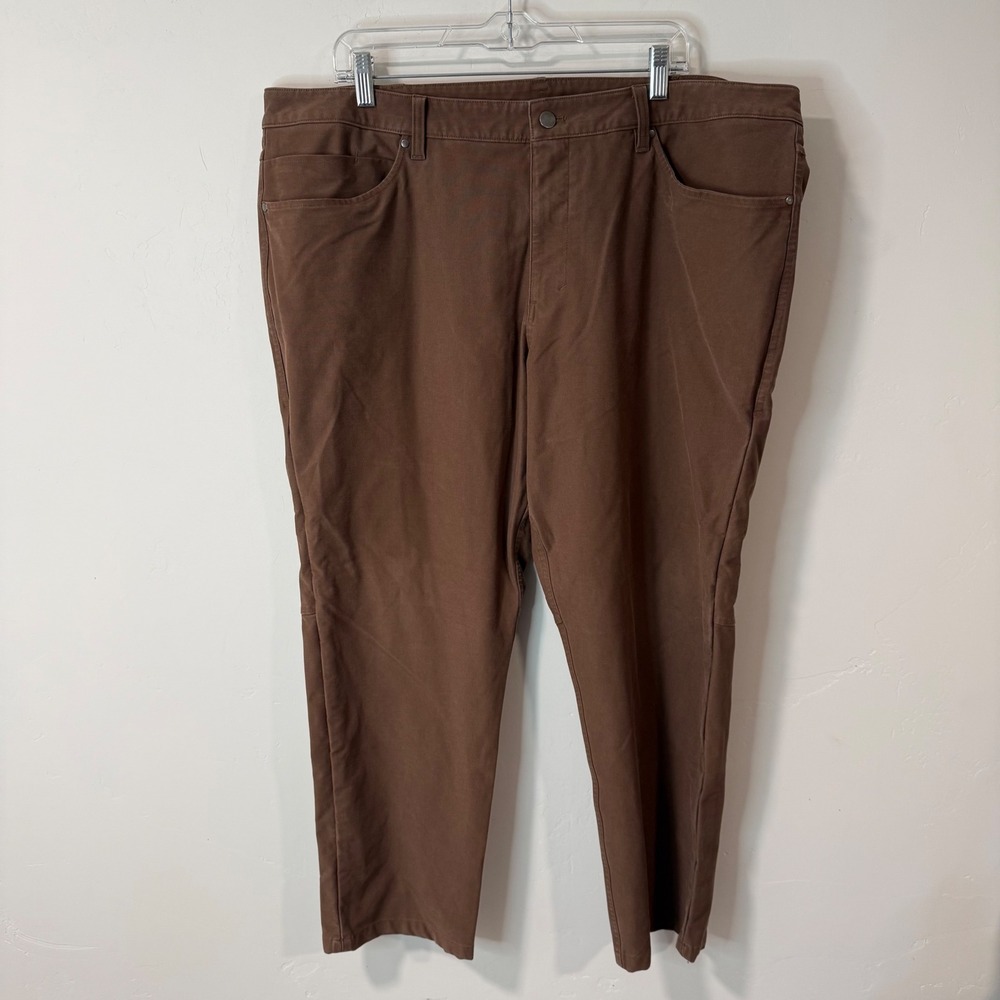 Lululemon Mens ABC Pant Classic-Fit Utilitech 42 Brown 5-Pocket Chino